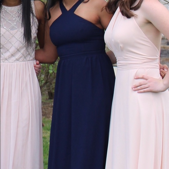 LULU’S AIR OF ROMANCE NAVY BLUE MAXI DRESS - Picture 3 of 3